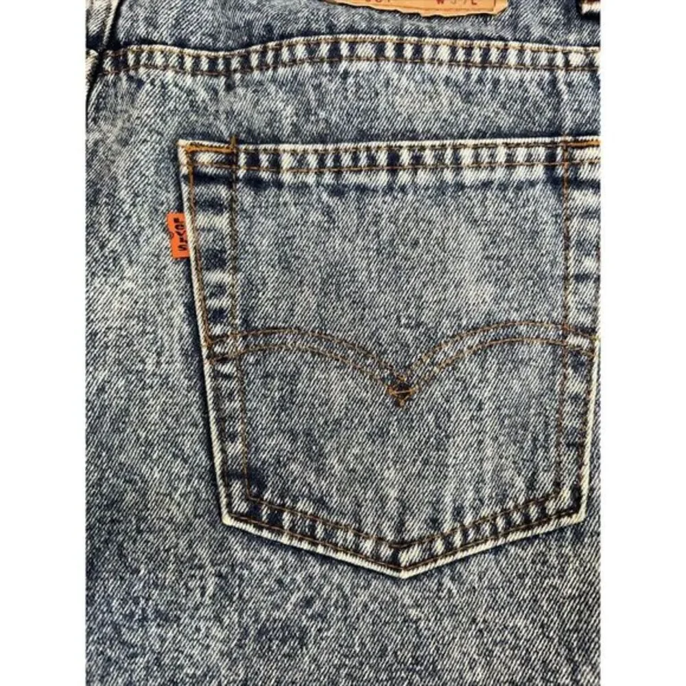 vintage levis 501 orange tab jeans USA Many Alterations. Tapered - Acid Wash Zip